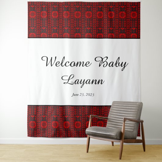 Palestijnse Arabische Baby Aankondiging Wandkleed (In situ)