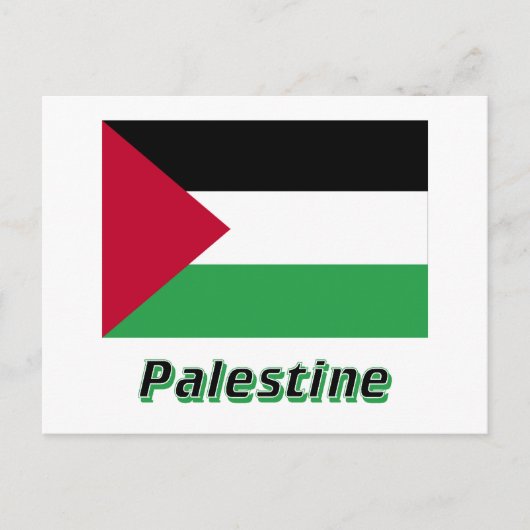Palestijnse bewegingsvlag met naam briefkaart (Voorkant)