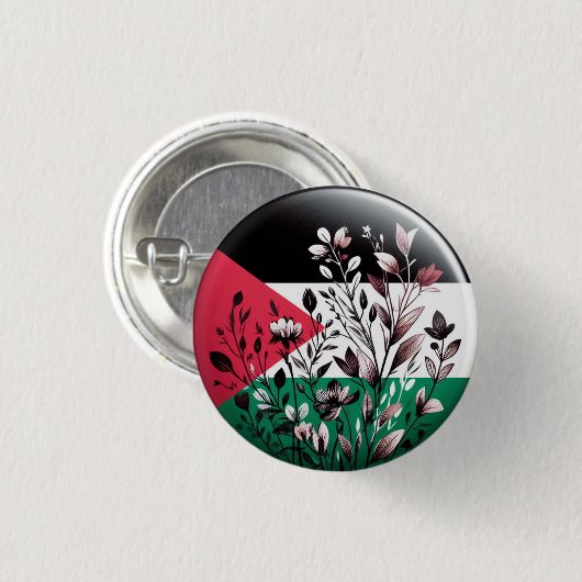 PALESTIJNSE BLOEMIGE BUTTON (Voorkant /achterkant)