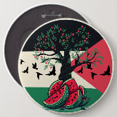 Palestijnse cultuur | Palestijnse watermeloen, oli Ronde Button 6,0 Cm (Voorkant /achterkant)