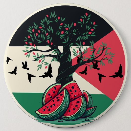 Palestijnse cultuur | Palestijnse watermeloen, oli Ronde Button 6,0 Cm (Voorkant)