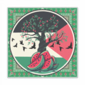 Palestijnse cultuur | Palestijnse watermeloen, oli Sticker (Voorkant)