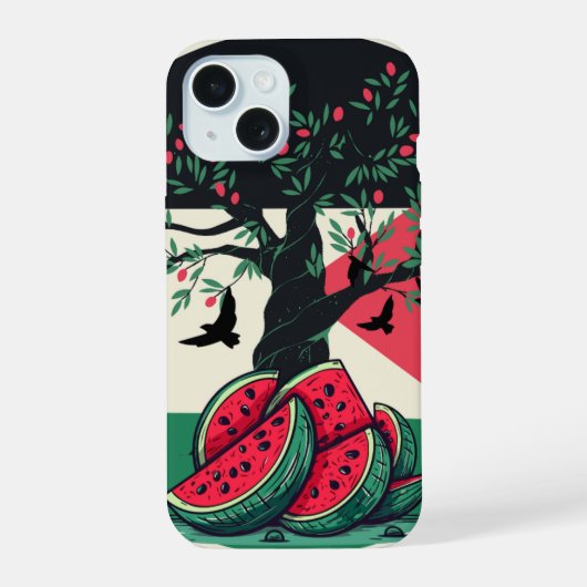 Palestijnse cultuur Palestijnse watermeloen olijfb iPhone 15 Case (Achterkant)