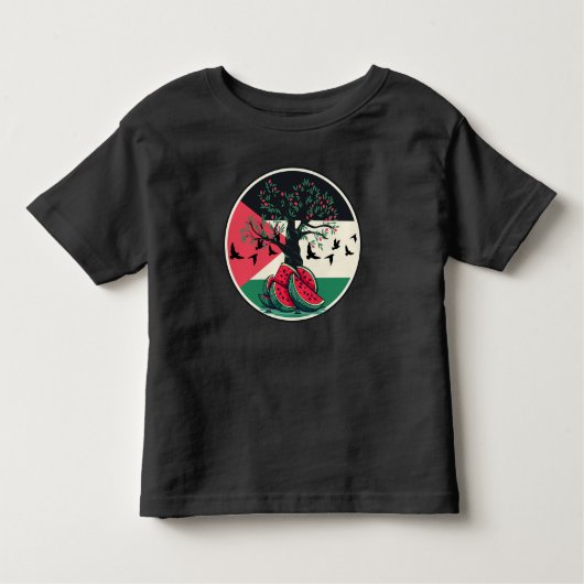 Palestijnse cultuur Palestijnse watermeloen olijfb Kinder Shirts (Voorkant)