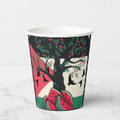 Palestijnse cultuur Palestijnse watermeloen olijfb Papieren Bekers (Voorkant)