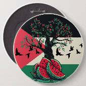 Palestijnse cultuur Palestijnse watermeloen olijfb Ronde Button 6,0 Cm (Voorkant /achterkant)