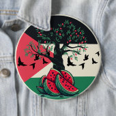 Palestijnse cultuur Palestijnse watermeloen olijfb Ronde Button 6,0 Cm (In situ)