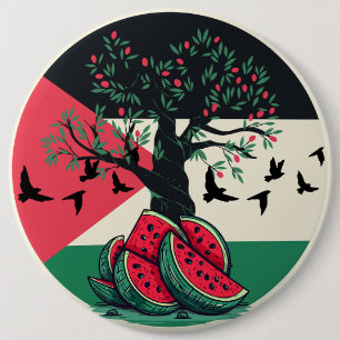 Palestijnse cultuur Palestijnse watermeloen olijfb Ronde Button 6,0 Cm