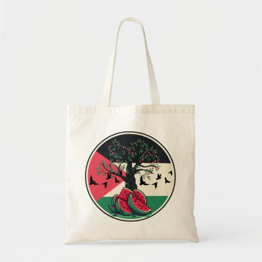 Palestijnse cultuur Palestijnse watermeloen olijfb Tote Bag (Voorkant)