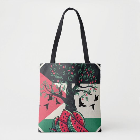 Palestijnse cultuur Palestijnse watermeloen olijfb Tote Bag (Voorkant)