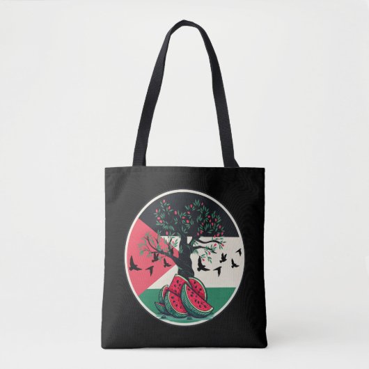 Palestijnse cultuur Palestijnse watermeloen olijfb Tote Bag (Voorkant)