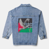Palestijnse Dove van Vrede Vlag Denim Jean Jacket (Achterkant)