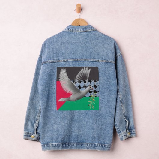 Palestijnse Dove van Vrede Vlag Denim Jean Jacket (Hangar)