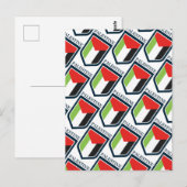 Palestijnse en Palestijnse vlag Briefkaart (Voorkant / Achterkant)