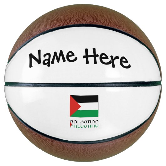 Palestijnse en Palestijnse vlag met Jouw naam Basketbal (Voorkant)