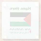 Palestijnse en Palestijnse vlag met Jouw naam Glazen Onderzetter (Achterkant)