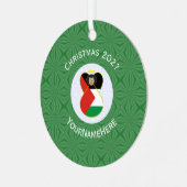 Palestijnse engel kerstvlag gepersonaliseerd metalen ornament (Voorkant links)