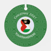 Palestijnse engel kerstvlag gepersonaliseerd metalen ornament (Achterkant)