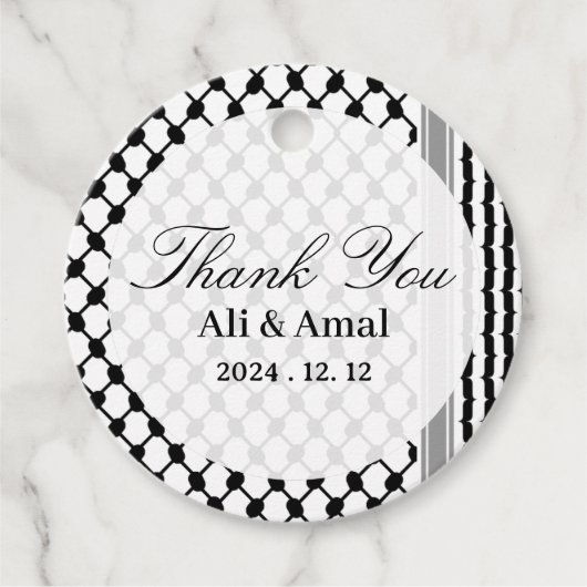 Palestijnse Hatta Keffiyeh bedankt voor jullie bru Bedankjes Labels (Voorkant)