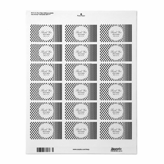 Palestijnse Hatta Keffiyeh bedankt voor jullie bru Etiket (Full Sheet)