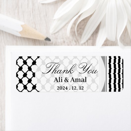 Palestijnse Hatta Keffiyeh bedankt voor jullie bru Etiket (Insitu)