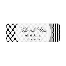 Palestijnse Hatta Keffiyeh bedankt voor jullie bru Etiket