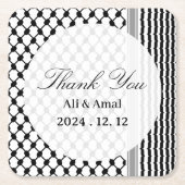 Palestijnse Hatta Keffiyeh Dank U Huwelijk Kartonnen Onderzetters (Voorkant)