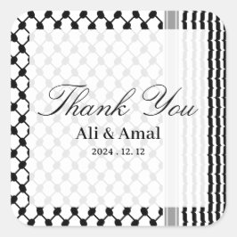 Palestijnse Hatta Keffiyeh Dank U Huwelijk Vierkante Sticker
