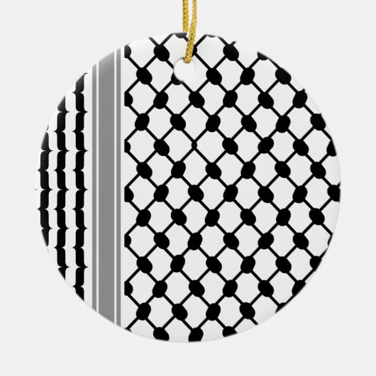 Palestijnse Hatta Keffiyeh Kufiya Folk (2 Patroon) Keramisch Ornament (Voorkant)