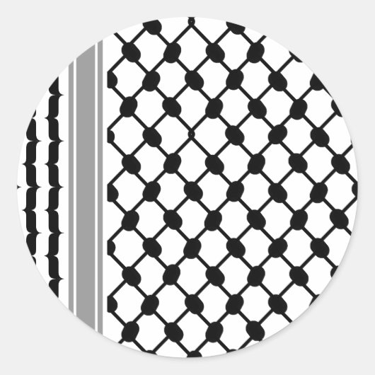 Palestijnse Hatta Keffiyeh Kufiya Folk (2 Patroon) Ronde Sticker (Voorkant)