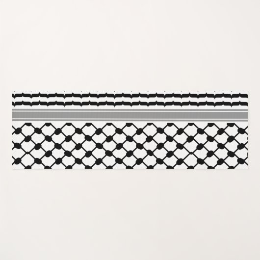 Palestijnse Hatta Keffiyeh Kufiya Folk (2 Patroon) Yogamat (Voorkant (horizontaal))