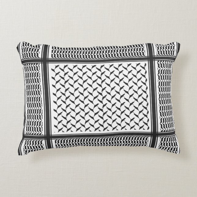 Palestijnse joraanse kuffiya zwarte en witte sjema accent kussen (Voorkant)