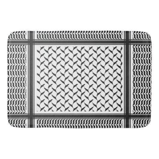 Palestijnse joraanse kuffiya zwarte en witte sjema badmat (Voorkant)