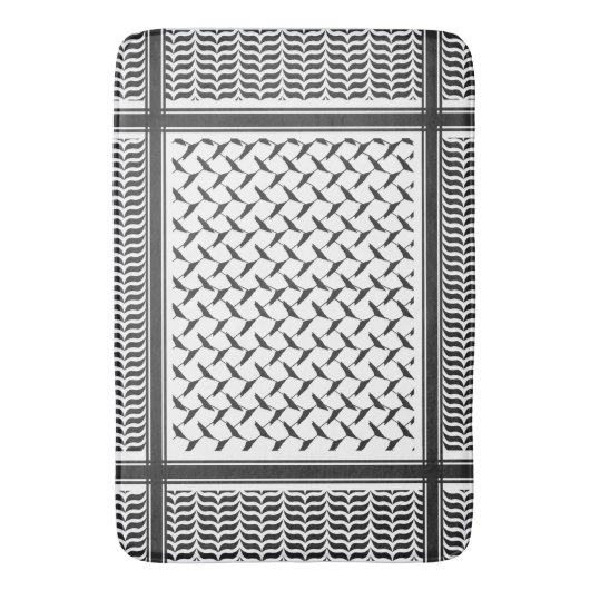 Palestijnse joraanse kuffiya zwarte en witte sjema badmat (Voorkant Verticaal)