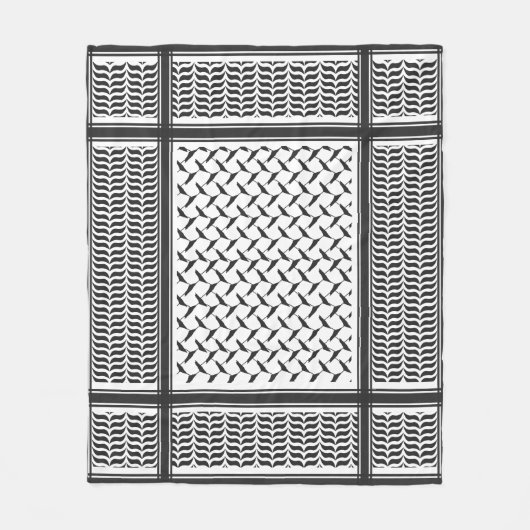 Palestijnse joraanse kuffiya zwarte en witte sjema fleece deken (Voorkant)