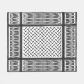 Palestijnse joraanse kuffiya zwarte en witte sjema fleece deken (Voorkant (Horizontaal))