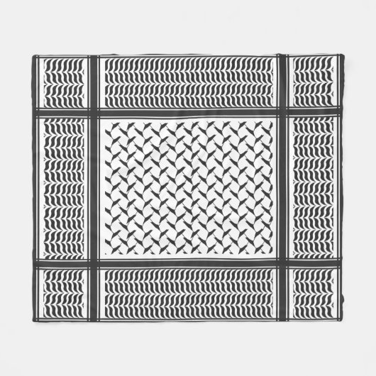 Palestijnse joraanse kuffiya zwarte en witte sjema fleece deken (Voorkant (Horizontaal))