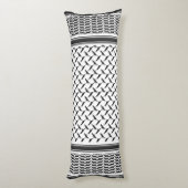 Palestijnse joraanse kuffiya zwarte en witte sjema lichaamskussen (Achterkant (Verticaal))