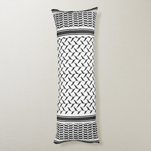 Palestijnse joraanse kuffiya zwarte en witte sjema lichaamskussen (Achterkant (Verticaal))