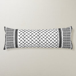 Palestijnse joraanse kuffiya zwarte en witte sjema lichaamskussen