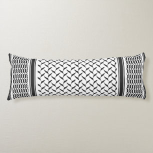 Palestijnse joraanse kuffiya zwarte en witte sjema lichaamskussen