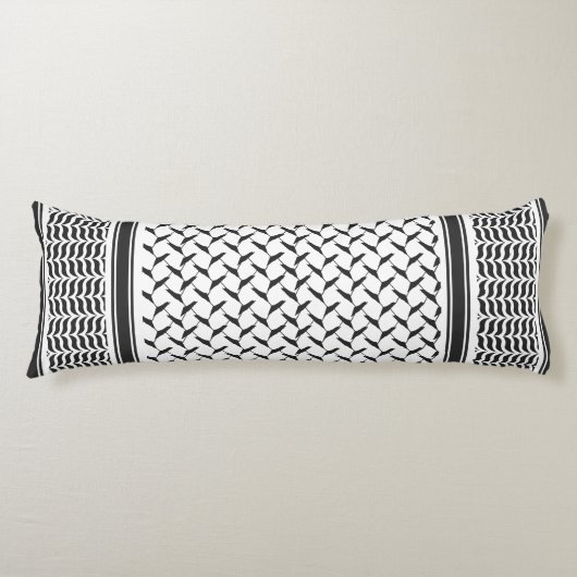 Palestijnse joraanse kuffiya zwarte en witte sjema lichaamskussen (Voorkant)