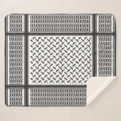Palestijnse joraanse kuffiya zwarte en witte sjema sherpa deken (Voorkant (horizontaal))