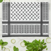 Palestijnse joraanse kuffiya zwarte en witte sjema theedoek (Gevouwen)