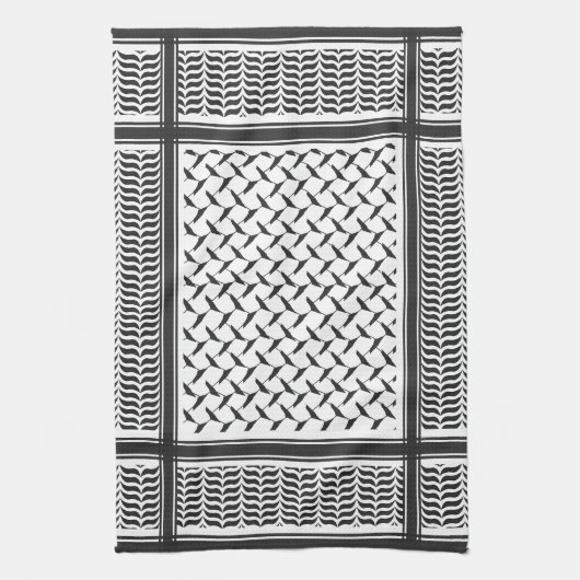 Palestijnse joraanse kuffiya zwarte en witte sjema theedoek (Verticaal)