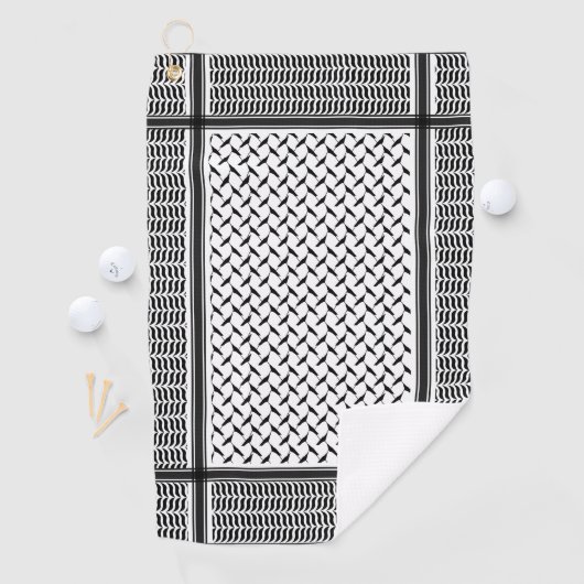 Palestijnse jorraanse kuffiya zwarte en witte shem golfhanddoek (Insitu)