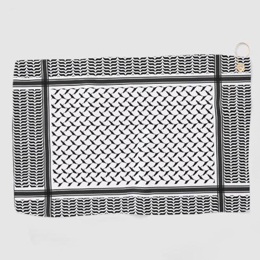 Palestijnse jorraanse kuffiya zwarte en witte shem golfhanddoek (Horizontaal)