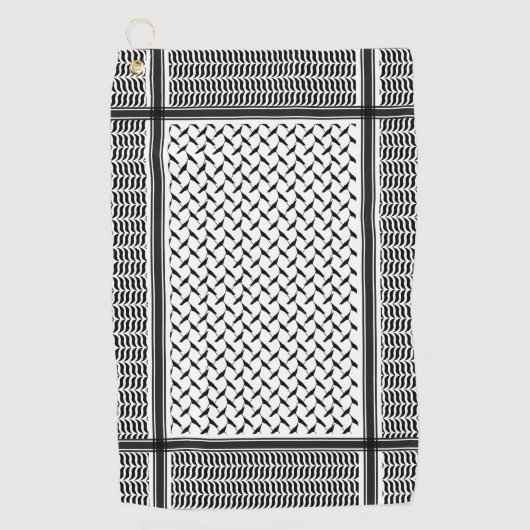 Palestijnse jorraanse kuffiya zwarte en witte shem golfhanddoek (Voorkant)
