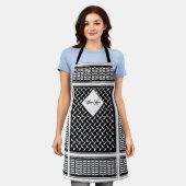 Palestijnse jorraanse kuffiya zwarte en witte shem schort (Gedragen)