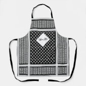 Palestijnse jorraanse kuffiya zwarte en witte shem schort (Voorkant)